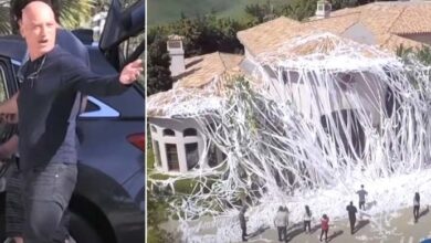 Photo of The comedian Howie Mandel gets home from airport and finds house covered in 4K rolls of toilet paper