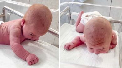 Photo of A newborn baby three days old, CRAWLS, lifts its head and begins to speak.