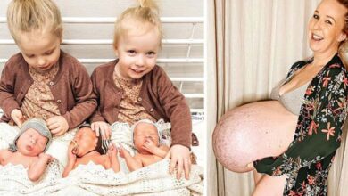 Photo of Mom gives births to precious triplets after having twins