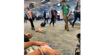 Photo of Mom Slammed Online For Dragging Her Baby Through Airport On A Leash