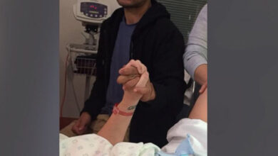 Photo of The father’s humorous reaction to his partner’s birth has gone viral.