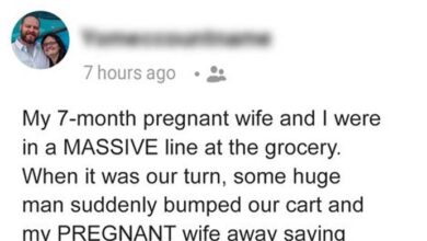 Photo of A Rude Guy Purposely Bumps into a Pregnant Woman in Line – She Destroys Him in the Moment