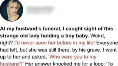 Photo of At Husband’s Funeral Wife Meets a Woman with His Baby in Her Arms