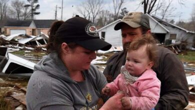 Photo of Poor Man Houses Family in His Old Trailer during Storm, Finds Dozen of Boxes near Home Next Day