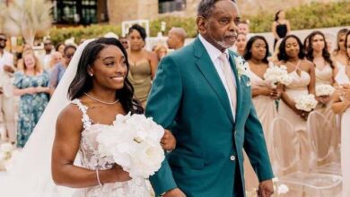 Photo of Simone Biles in 120 dollar dress blasted for unkempt hair – This is her handsome husband