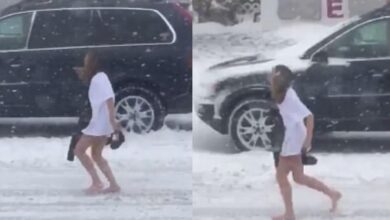 Photo of Cheating Wife Caught Running Home In The Snow