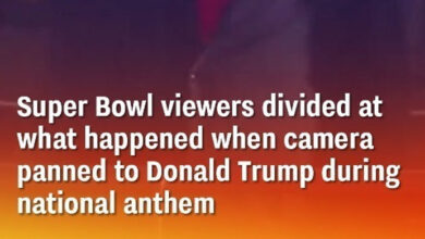 Photo of Super Bowl viewers divided at what happened when camera panned to Donald Trump during national anthem