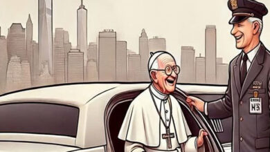 Photo of An elderly Pope arrives in New York