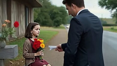 Photo of Rushing to his wedding, he bought flowers from a little girl by the roadside…