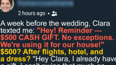 Photo of Bride Demands $500 from Guests